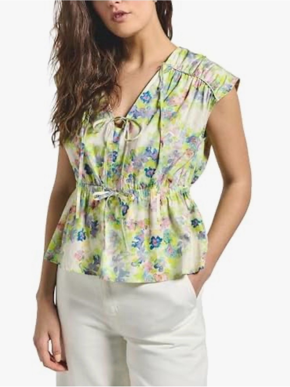 Derek Lam ⭐️NWOT⭐️ Caroline Sleeveless Euphorbia Multicolor Top - Size Large